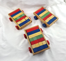 Drei antike Holz Baukästen